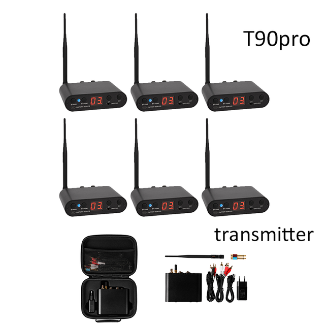 2000mah Channel LED Display Rental Transmitter T90PRO with Bluetooth Silent Disco Transmitter for Silent Disco