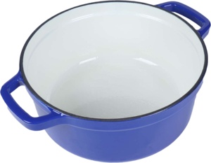 Nouvelle <span class=keywords><strong>cocotte</strong></span> <span class=keywords><strong>en</strong></span> <span class=keywords><strong>fonte</strong></span> émaillée antiadhésive, casserole <span class=keywords><strong>pour</strong></span> cuisson lente, braisage et cuisson au four, durable, bleue - Product Image 4