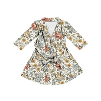 2024 nouvelles robes de coton élégantes femmes pyjamas floraux longue robe femmes Sexy femmes robes de nuit robe Midi confortable nuisette OEM ODM