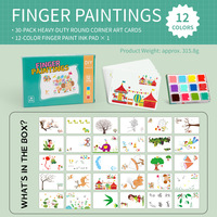 Tampon encreur personnalisé 12 couleurs pour peinture au doigt pour enfants, peinture par points au doigt avec cartes et albums de peinture à pigments intégrés, échantillon gratuit