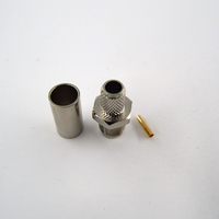 Conector de crimpado coaxial RF conector hembra SMA de 50ohm para cable RG58 RG141