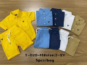 Nuovo Completo Estivo per Bambini a 2 Pezzi, Camicia a Maniche Corte a Righe e Pantaloncini - Product Image 6