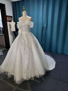 High Quality Classic Princess <b>Romantic</b> Bride Wedding <b>Dress</b> Lace-Up A-Line Floor-Length Long Sleeve Factory Price Popular Europe - Product Image 4