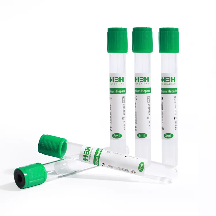 Hospital Use Medical Blood Collection Tube Plastic Single Use Sodium Heparin Blood Collection Tube