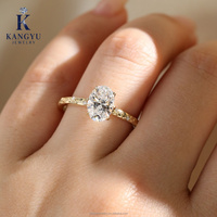 3 Karat Maßgefertigter Labor-Gezüchteter Ovaler Diamant Damen-Verlobungsring Gold IGI-Zertifiziert VVS/VS-Qualität Weiß D-Farbe als Geschenk