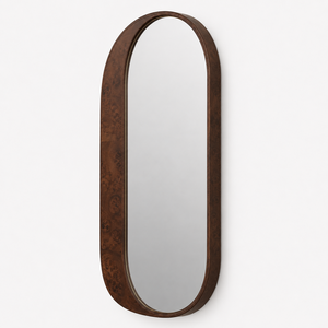 Specchio da Parete in Legno Scuro con Cornice Asimmetrica a Mezzaluna per Hotel e Arredamento di Lusso, Vendita all'Ingrosso - Product Image 5