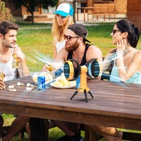 Ventilateur de camping portable F7300 DC 8000 mAh rechargeable à double tête sans fil, ventilateur suspendu pour tente de pêche, ventilateur oscillant de plafond pour extérieur