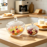 Pot en verre rétro à motif treillis, décoratif, pour bonbons et snacks, organisateur de bureau pour la maison et la cuisine, idéal pour les faveurs de mariage et de fête