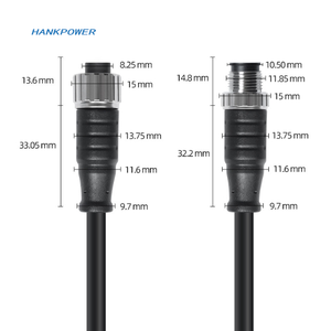 GX12 erkek kadın açmak için Ip67 su geçirmez sensör konnektörü 2 3 4 5 8 çekirdek M12 kablo montaj - Product Image 5