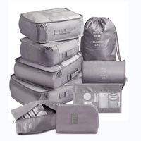 Vente en gros Nouvel organisateur de voyage à la mode 9 jeux de cubes d'emballage de compression avec fermeture éclair organisateurs d'emballage de bagages en maille de lettre pour