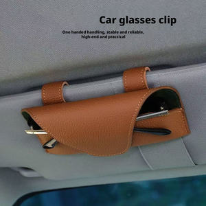 Wholesale <b>Interior</b> Parts Sunglass Holder for Car Visor, Leather Glasses Clip, Visor <b>Accessories</b> Eyeglasses - Product Image 2