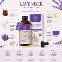 OEM/ODM Minyak Esensial Lavender Organik Alami 100% Murni Tanpa Pengencer untuk Aromaterapi Rumah dan Perawatan Kulit