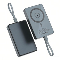 Cargador Portátil Magnético de 10000mAh con Carga Rápida PD de 20W, Cable Tipo-C Integrado y Carga Inalámbrica Delgada de 15W