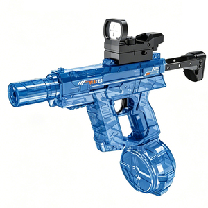 Pistolet à eau électrique automatique de style UZI, lanceur haute vitesse avec chargeur à tambour de grande capacité, blaster à lumière laser pour garçons - Product Image 2