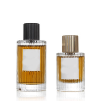 Parfum Unique de Luxe Transparent Ambre Noir Givré Vide Rond 30ml 50ml Bouteille de Parfum en Verre 100ml avec Boîte d'Emballage