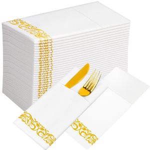 Disposable Custom Pocket Folded Napkin Paper Wedding Cocktail Tissue Napkins With Logo Dust Free Serviettes