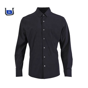 Camicia da uomo Casual traspirante a maniche lunghe con risvolto tinta unita a spalla per la primavera autunno/inverno stile formale personalizzabile - Product Image 3