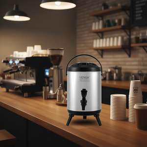 Distributeur de boissons isotherme en acier inoxydable Vevor de 1,5 gallon avec robinet pour boissons chaudes et froides, usage commercial - Product Image 2