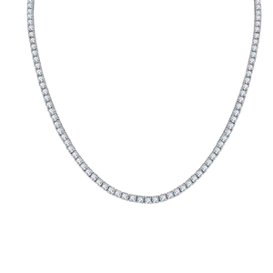 Elegant 5.37CTW Oval Cut <b>Moissanite</b> Tennis <b>Necklace</b> 925 Sterling Silver Gold Plated Third Party Certified Vintage Daily Wear - Product Image 1