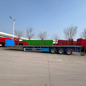 40Ft Gooseneck Flatbed truk Trailer kontainer pengiriman laut 24 kaki tempat tidur datar Semi Trailer - Product Image 5