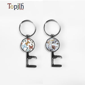 Topjlh nouveau gros Sublimation en alliage de Zinc décapsuleur porte-clés Logo imprimé personnalisé nouvel ami à la maison cadeau meilleurs porte-clés - Product Image 4