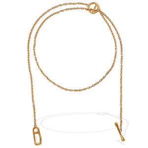 Collier long minimaliste style japonais en acier inoxydable avec fermoir OT, chaîne de pull couleur or et argent, accessoire de mode - Product Image 5