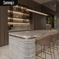 Meubles de cuisine sur mesure haut de gamme de luxe, design Shaker, armoires de cuisine en bois massif, verre, modulaire, moderne, ensemble d'armoires de cuisine en granit