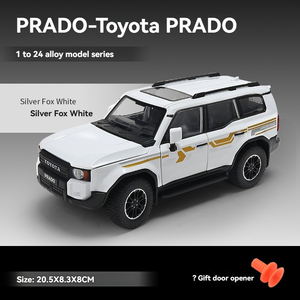 Modèle de voiture en alliage moulé sous pression XLG 1:24 Prado LC250 avec son et lumière, portes ouvrables, modèle en <span class=keywords><strong>métal</strong></span> décoratif - Product Image 4