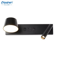 Lampe murale de lecture LED USB en aluminium, type C, angle rotatif, pour salon et salle de bain
