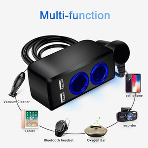 Puerto 2USB de alta calidad, Cable de 1,2 M, cargador de coche, carga rápida, control de voltaje manos libres para enchufe de encendedor de cigarrillos de 12-24V - Product Image 4