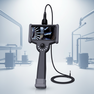 Vidéoscope industriel durable de 5 m de long avec fibre optique, caméra endoscopique à LED arrière lumineuse et écran tactile pour échangeurs de chaleur - Product Image 1