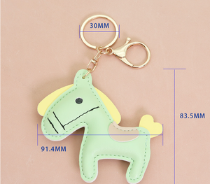 Llavero de Cuero de Primera Capa con Colgante de Pony, Accesorio para Bolso de Mujer, Regalo Promocional, Llavero de Caballo - Product Image 4