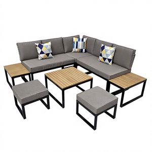 Juego de Sofás de Jardín Modernos de Fábrica Directa de Vietnam con Mesa de Madera y Cojines para Muebles de Exterior, Jardín, Patio, Apartamento - Product Image 1