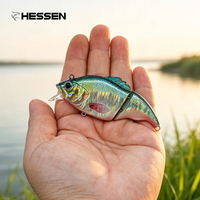 Leurre de pêche artificiel flottant Hessen OEM 75mm 13g en deux sections pour achigan, poisson-serpent et eau salée