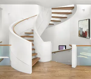 VIKO Hochwertige reine weiße runde Treppe Stahl konstruktion Wendeltreppe