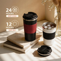 Tasses à café isothermes en acier inoxydable avec couvercle anti-fuite, gobelets de voyage sans BPA, gobelet portable pour cadeaux