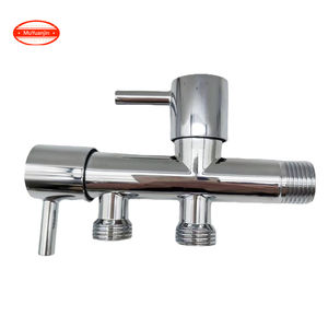 Compagnon de toilette Séparateur d'eau en 4 parties Vanne triangulaire Robinet de douche d'angle à trois voies One-In-Two-Out Accessoires de robinet d'hôtel - Product Image 1