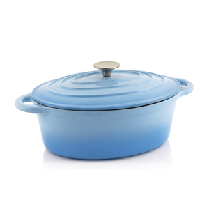 Tráng Men Gang Không Dính Nhà Bếp Nấu Ăn Soong Súp Kho Nồi Hà Lan Lò Hình Bầu Dục Đồ Nấu Nướng Với Nắp - Product Image 4