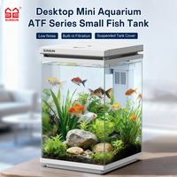 Kit d'aquarium Acquario Piccolo Nano avec lumière LED et filtre pour petits crevettes et betta, aquarium en verre de bureau pour la maison et le bureau