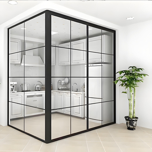 Slim Profile Black Aluminum Frame Glass <strong>Partition</strong> <strong>Wall</strong>, Modern Aesthetic for Corporate Offices Retail Stores Hospitality Venues - Product Image 1
