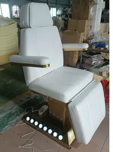 Luxury Beauty Salon Furniture 4 Motors Electric Eyelashes Extension Bed Gold Base Massage Table For Sale