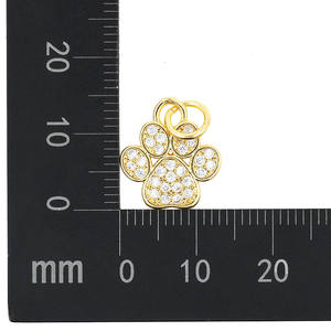 Moda Animal Metal gato perro oso pata colgante CZ circón chapado en oro collar llavero accesorios para mujeres DIY fabricación de joyas - Product Image 6
