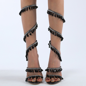 Sandales de Mariage et de Banquet à Talons Aiguilles Fines pour Femmes, Modèle 2026, Nouvelle Collection Luxe, Enrobage Cheville Bijou Strass - Product Image 3