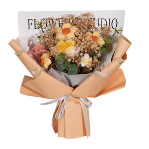 Ramo de flores tejidas artificiales para Decoración, regalo, hilo tejido a mano, Gypsophila <span class=keywords><strong>paniculata</strong></span>, hilo de rosas, ramo de flores tejidas - Product Image 5