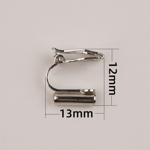 Boucles d'oreilles à clipser en alliage de zinc, forme géométrique en U, 13 mm x 12 mm, accessoire de bijouterie unisexe - Product Image 1