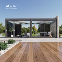 AlunoTec Pergola Bioclimatique Motorisée de Luxe en Aluminium pour Jardin et Terrasse avec Toit à Lames Orientables