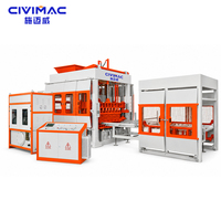 Machine de fabrication de blocs de béton entièrement automatique QT9-15S contrôlée par PLC, pour blocs creux, pleins, pavés, briques autobloquantes et bordures.