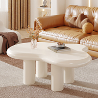Nouvelle conception nordique moderne, table basse en bois de luxe en forme de nuage blanc, minimaliste pour la maison, salon