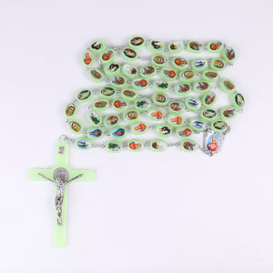 <span class=keywords><strong>Chapelet</strong></span> mural <span class=keywords><strong>lumineux</strong></span> avec images de saints religieux, perles, articles religieux catholiques chrétiens, grande décoration murale, Rosarios - Product Image 6