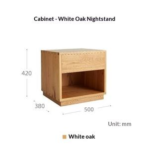 Mesa de Noche Cúbica de Madera Maciza de Roble Blanco, Gabinete de Almacenamiento Moderno con Diseño Minimalista y Moderno para Dormitorio - Product Image 5